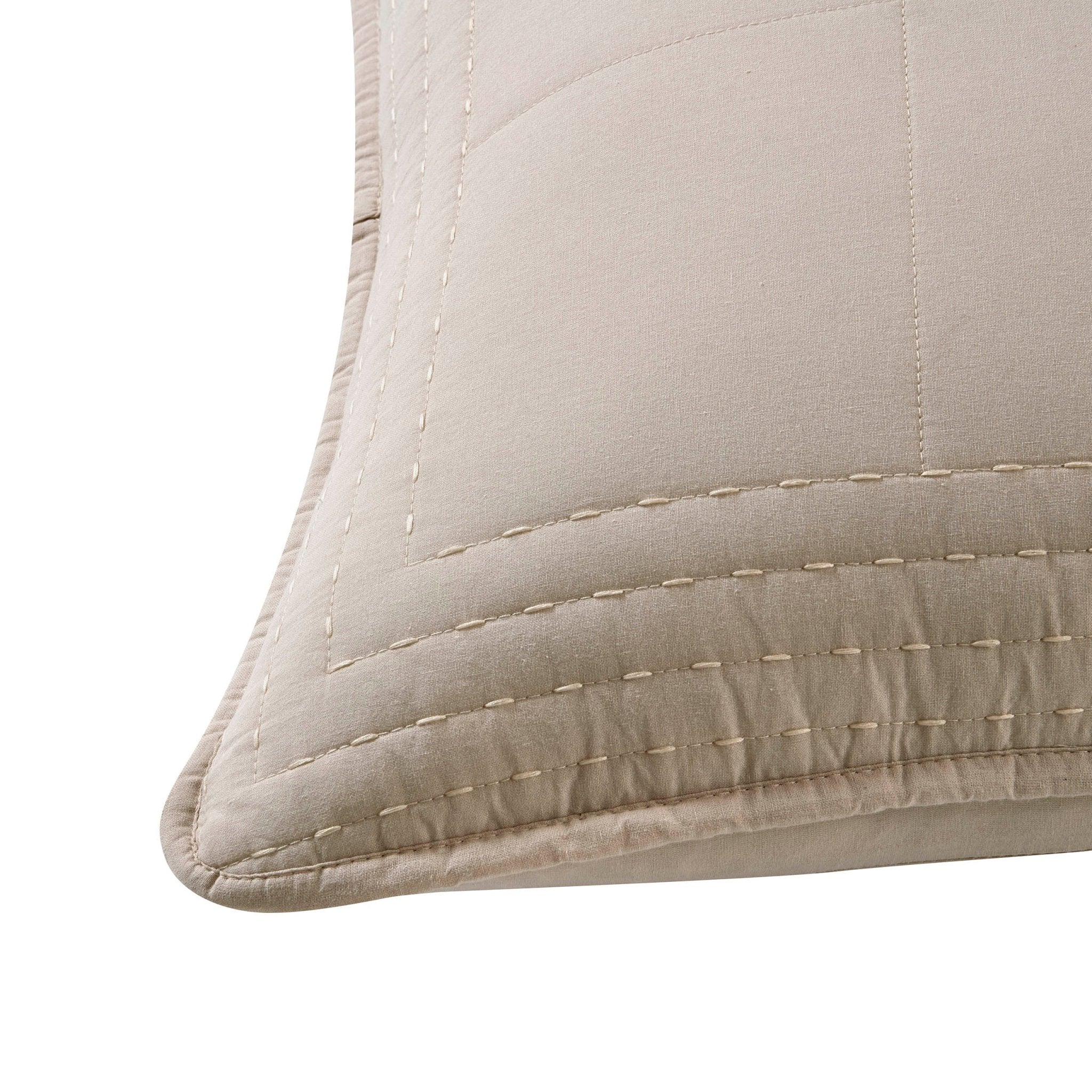 Dusklia - Oxford Cotton Rich Quilted Cushion Cover - Champagne
