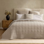 Dusklia - Oxford Cotton Rich Quilted Cushion Cover - Champagne