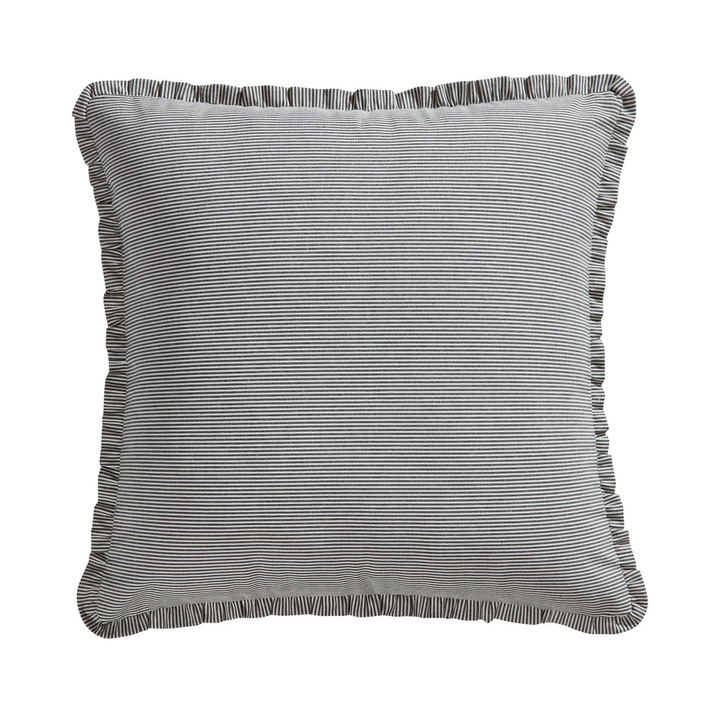 Dusklia - Pack of 2 Stripe Frill Edge Waterproof Outdoor Cushion Covers - Charcoal