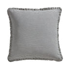 Dusklia - Pack of 2 Stripe Frill Edge Waterproof Outdoor Cushion Covers - Charcoal