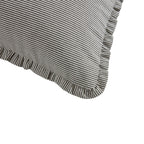 Dusklia - Pack of 2 Stripe Frill Edge Waterproof Outdoor Cushion Covers - Charcoal