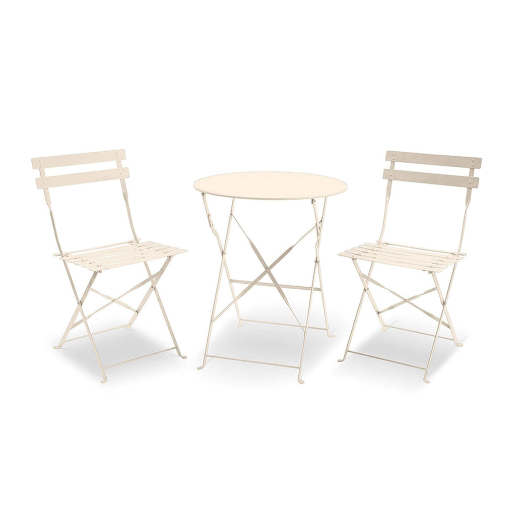 Dusklia - Padstow Outdoor 2 Seater Round Bistro Table and Chairs - Cashmere