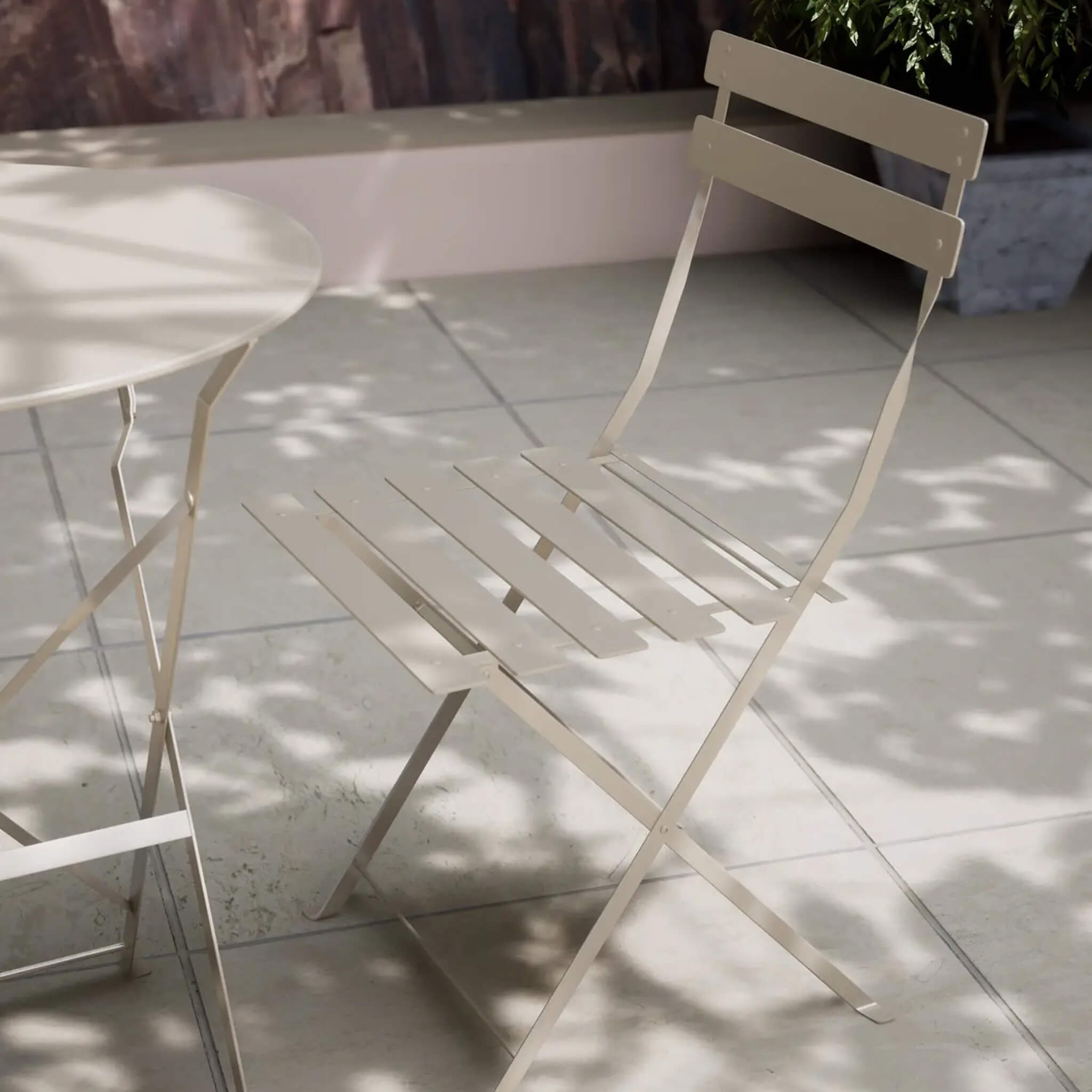 Dusklia - Padstow Outdoor 2 Seater Round Bistro Table and Chairs - Cashmere