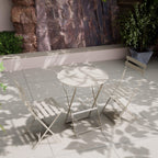 Dusklia - Padstow Outdoor 2 Seater Round Bistro Table and Chairs - Cashmere