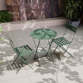Dusklia - Padstow Outdoor 2 Seater Round Bistro Table and Chairs - Moss