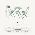 Dusklia - Padstow Outdoor 2 Seater Round Bistro Table and Chairs - Moss