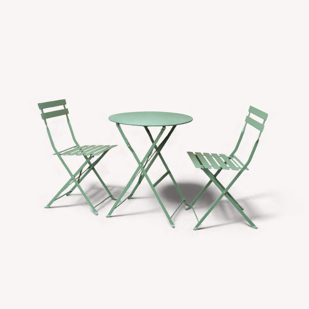 Dusklia - Padstow Outdoor 2 Seater Round Bistro Table and Chairs - Moss