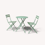 Dusklia - Padstow Outdoor 2 Seater Round Bistro Table and Chairs - Moss