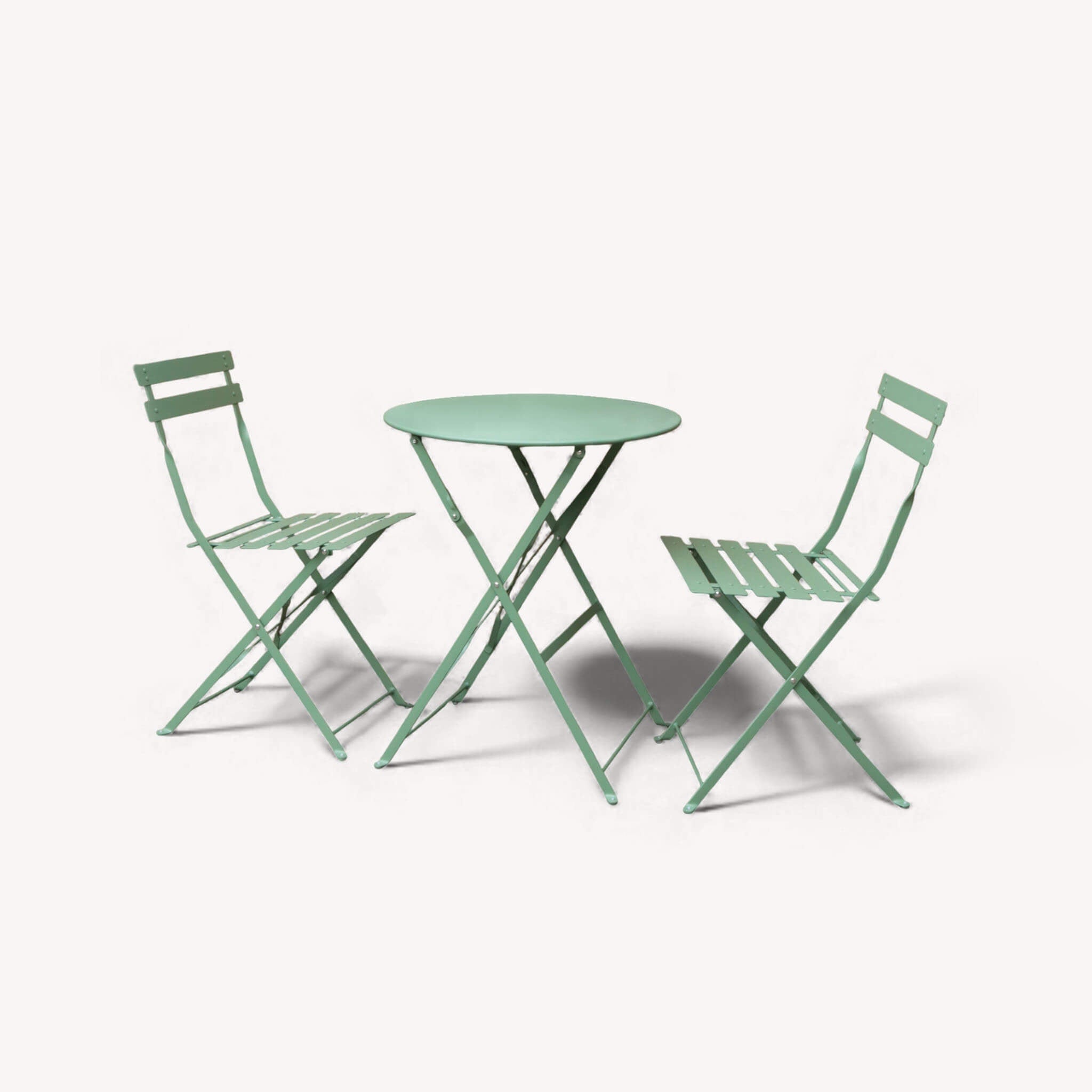 Dusklia - Padstow Outdoor 2 Seater Round Bistro Table and Chairs - Moss
