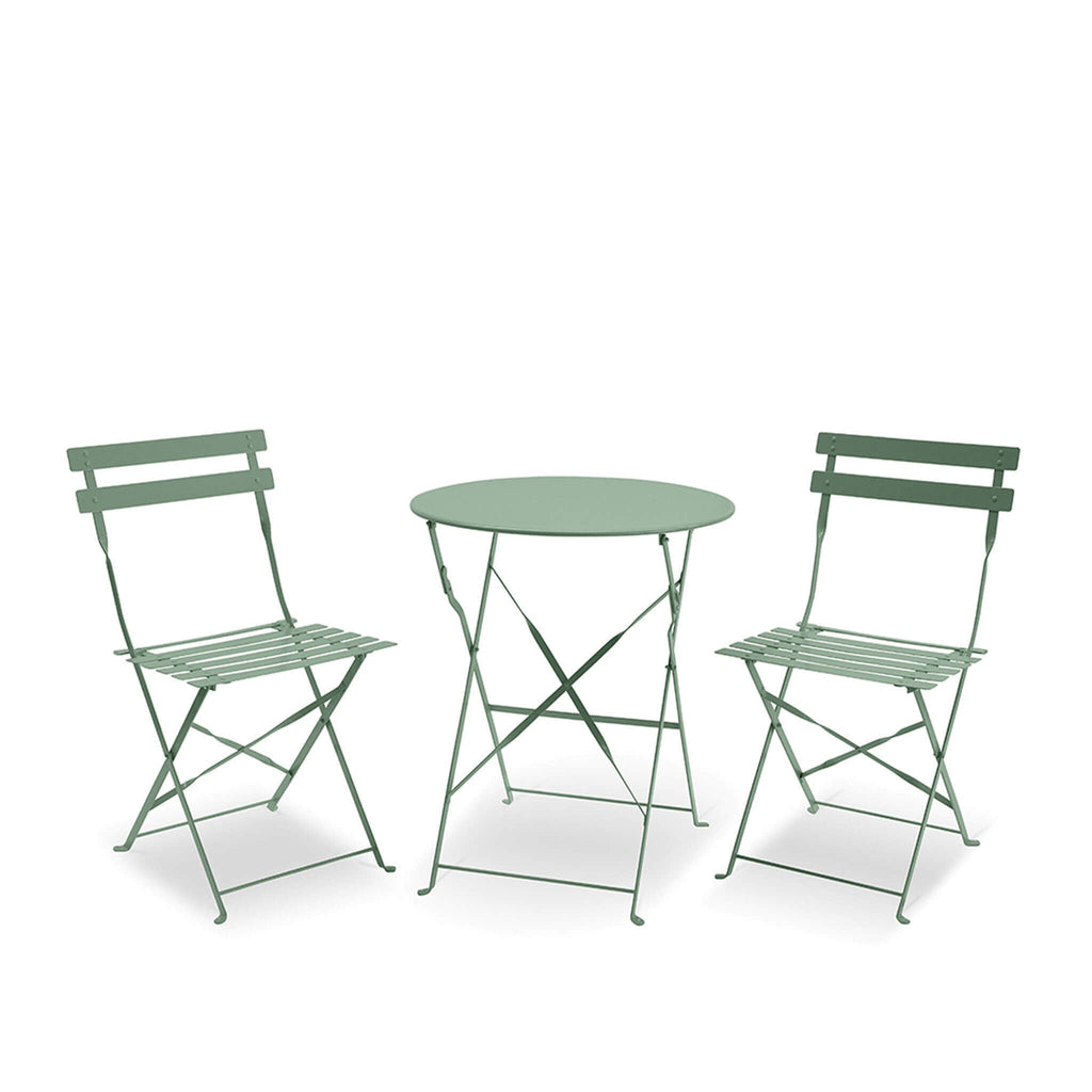 Dusklia - Padstow Outdoor 2 Seater Round Bistro Table and Chairs - Moss