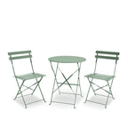 Dusklia - Padstow Outdoor 2 Seater Round Bistro Table and Chairs - Moss
