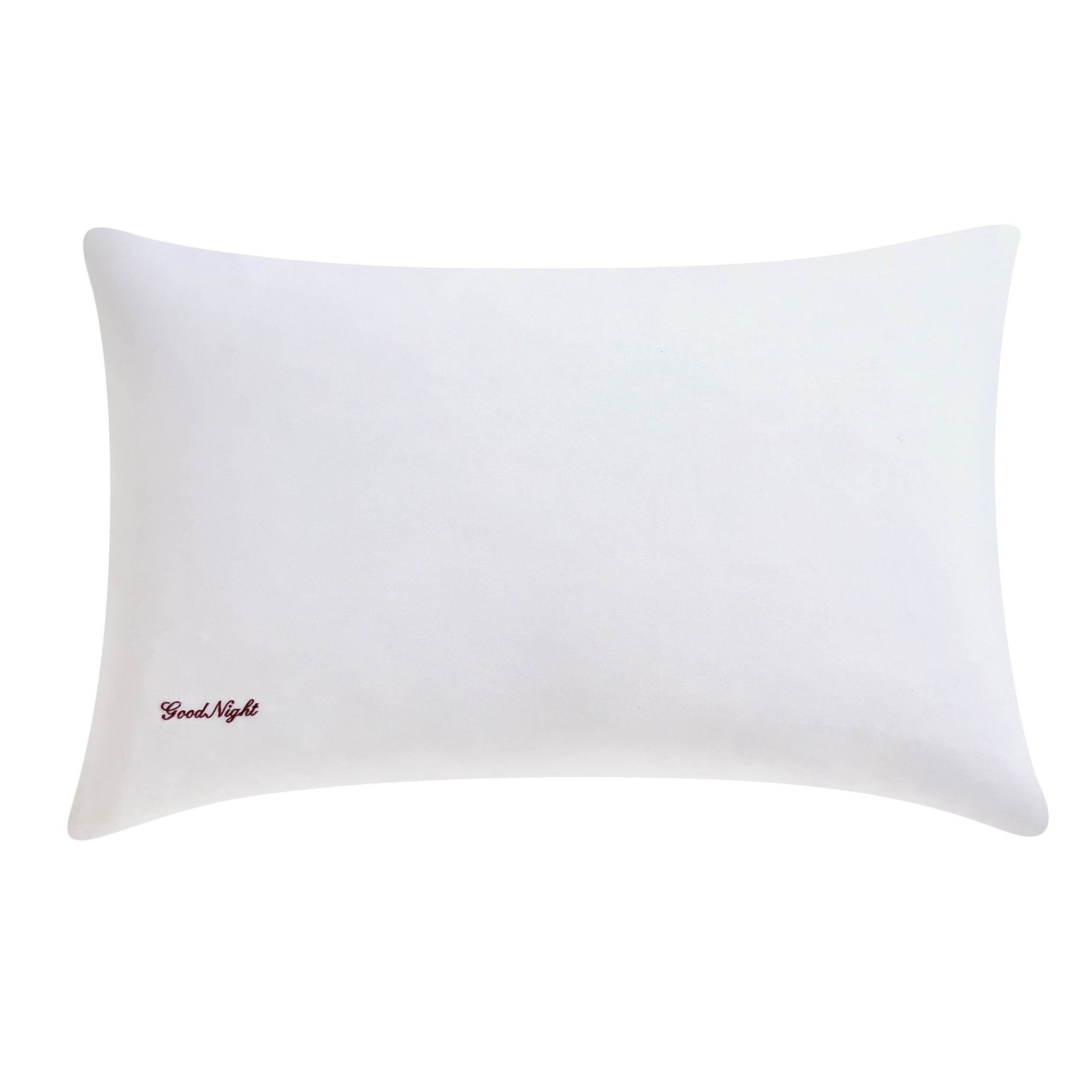 Lot de 2 taies d'oreiller brodées avec slogan, 200 fils au pouce carré - Blanc