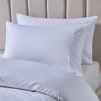 Dusklia - Pair of Alma 300 Thread Count Lace Insert Classic Pillowcases - Sateen - Off White