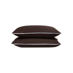 Dusklia - Pair of Super Soft Bamboo 300 Thread Count Cotton Plain Dye Classic Pillowcases - Chocolate