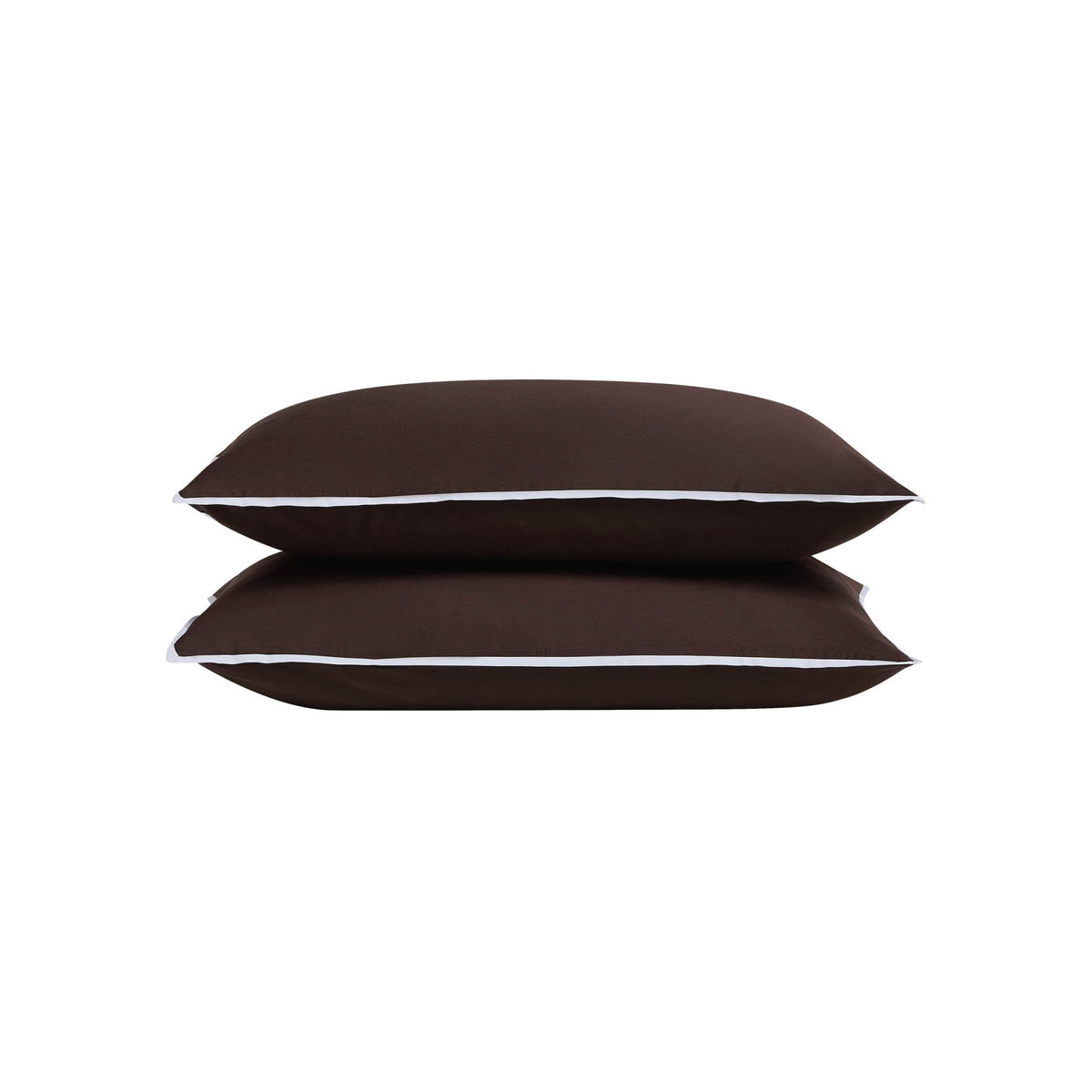 Dusklia - Pair of Super Soft Bamboo 300 Thread Count Cotton Plain Dye Classic Pillowcases - Chocolate