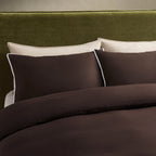 Dusklia - Pair of Super Soft Bamboo 300 Thread Count Cotton Plain Dye Classic Pillowcases - Chocolate