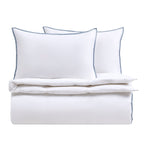 Dusklia - Pair of Super Soft Bamboo 300 Thread Count Cotton Plain Dye Classic Pillowcases - White/ Blue