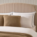 Dusklia - Pair of Super Soft Bamboo 300 Thread Count Cotton Plain Dye Classic Pillowcases - White/ Blue
