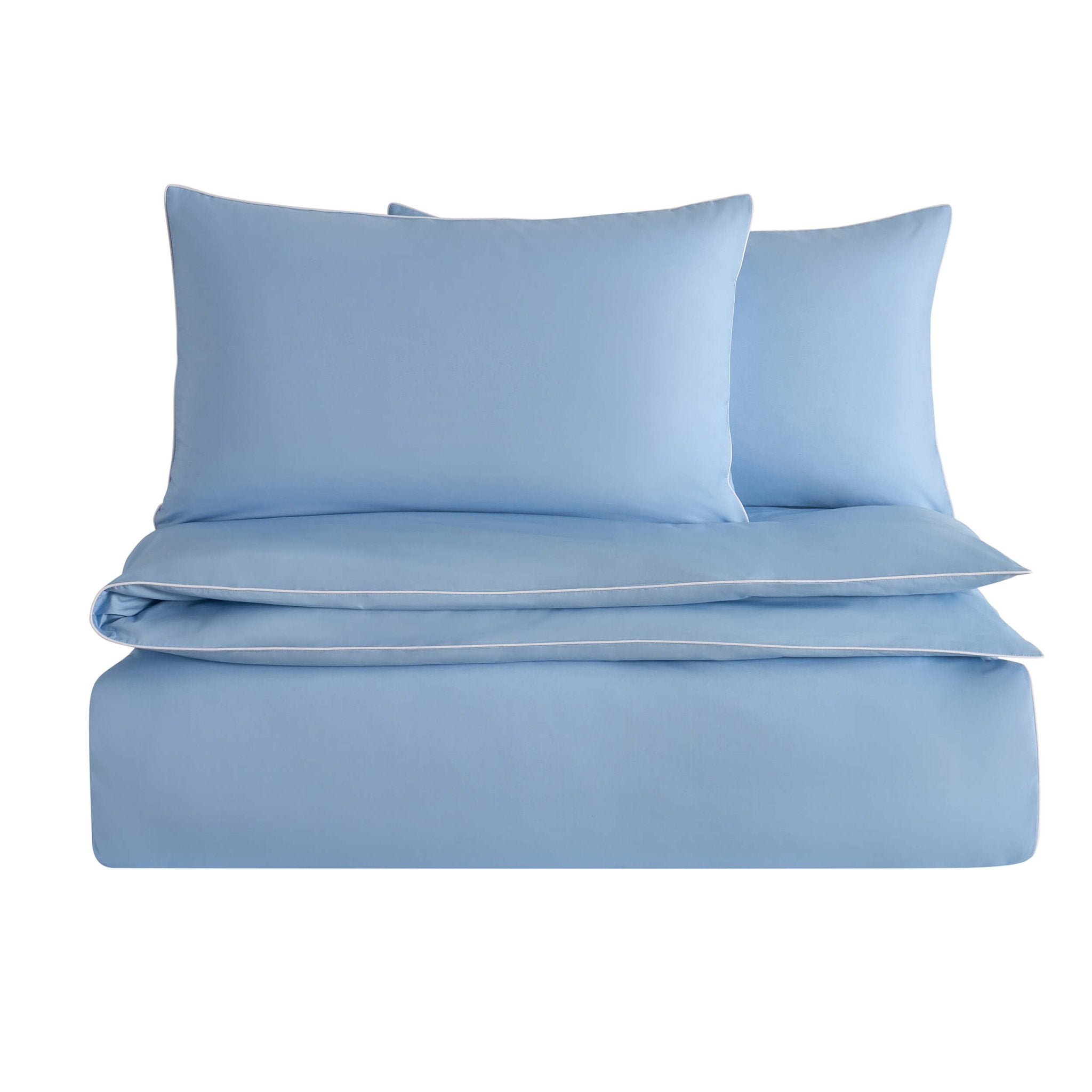 Dusklia - Pair of Cambridge Pillowcases - 200 Thread Count - Cotton - Light Blue