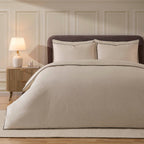 Dusklia - Pair Of Cambridge Pillowcases - 200 Thread Count - Cotton - Natural/Black