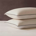 Dusklia - Pair Of Cambridge Pillowcases - 200 Thread Count - Cotton - Natural/Black