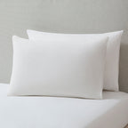 Dusklia - Pair of Cambridge Pillowcases - 200 Thread Count - Cotton - White