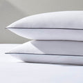 Dusklia - Pair of Cambridge Pillowcases - 200 Thread Count - Cotton - White/Black