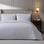 Dusklia - Pair of Cambridge Pillowcases - 200 Thread Count - Cotton - White/Grey