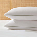 Dusklia - Pair of Cambridge Pillowcases with Bows - 200 Thread Count - Sage