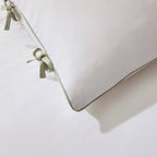 Dusklia - Pair of Cambridge Pillowcases with Bows - 200 Thread Count - Sage
