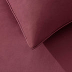 Dusklia - Pair of Cambridge Piped Edge Pillowcases -  200 Thread Count - Dark Berry