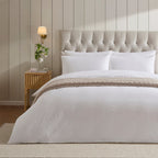 Dusklia - Pair of Girona Pom-Pom Pillowcases - 200 Thread Count - Cotton - White