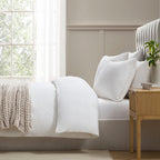 Dusklia - Pair of Girona Pom-Pom Pillowcases - 200 Thread Count - Cotton - White