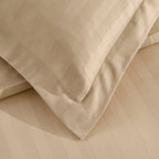 Dusklia - Pair of Hotel Satin Stripe 200 Thread Count Oxford Pillowcases - Champagne