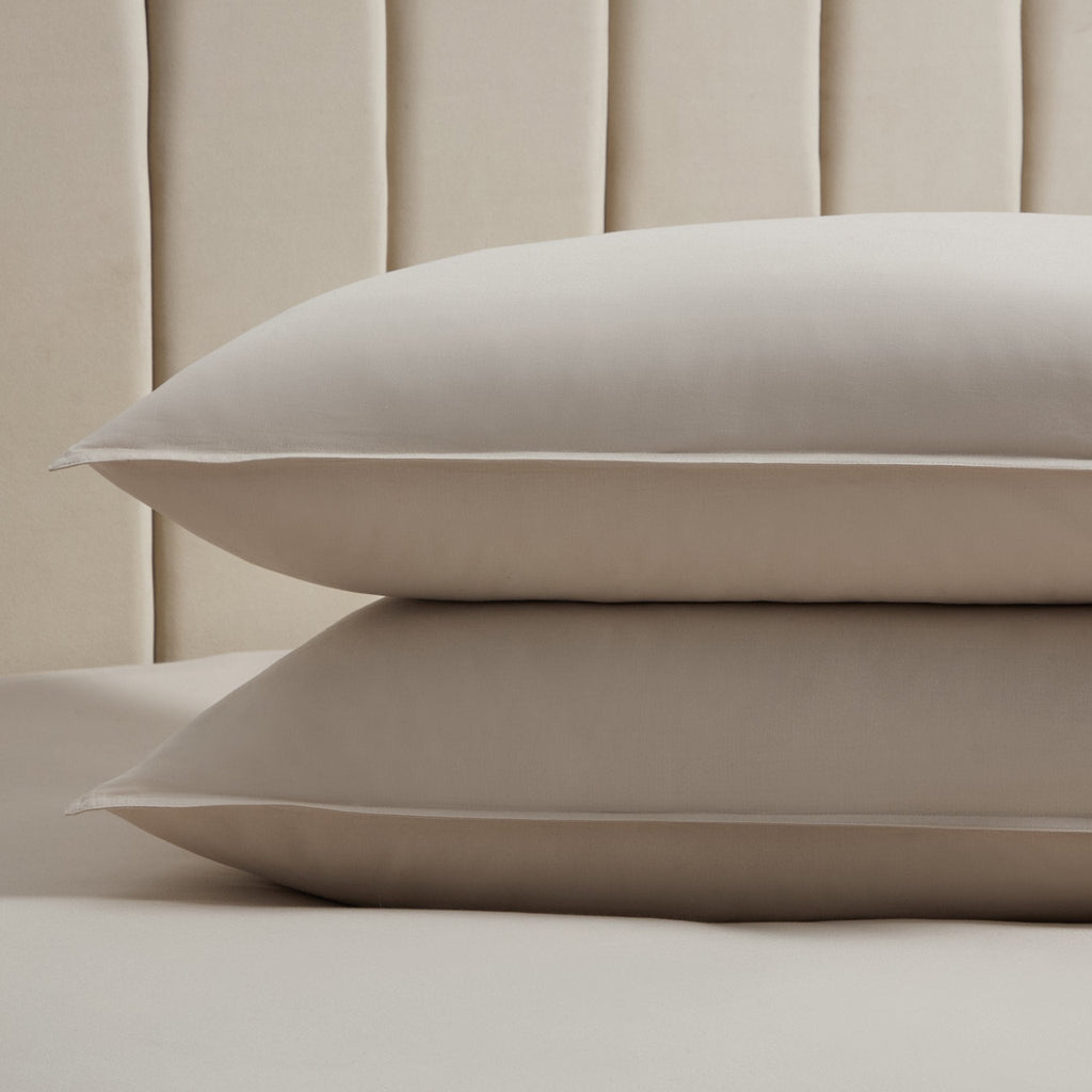 Dusklia - Pair of Linen Cotton Blend Pillowcases  - Desert Sand