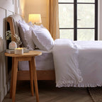 Dusklia - Pair of Marion Ruffle Edge Oxford Pillowcases - Ecru