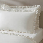 Dusklia - Pair of Marion Ruffle Edge Oxford Pillowcases - Ecru