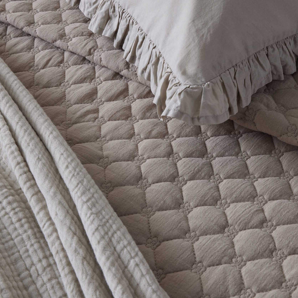 Dusklia - Marion Ruffle Edge Square Pillowcase - Washed Cotton  - Sand