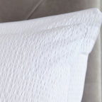 Dusklia - Pair of Mykonos Seersucker Pillowcases - 200 Thread Count - Cotton - White
