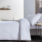 Dusklia - Pair of Mykonos Seersucker Pillowcases - 200 Thread Count - Cotton - White