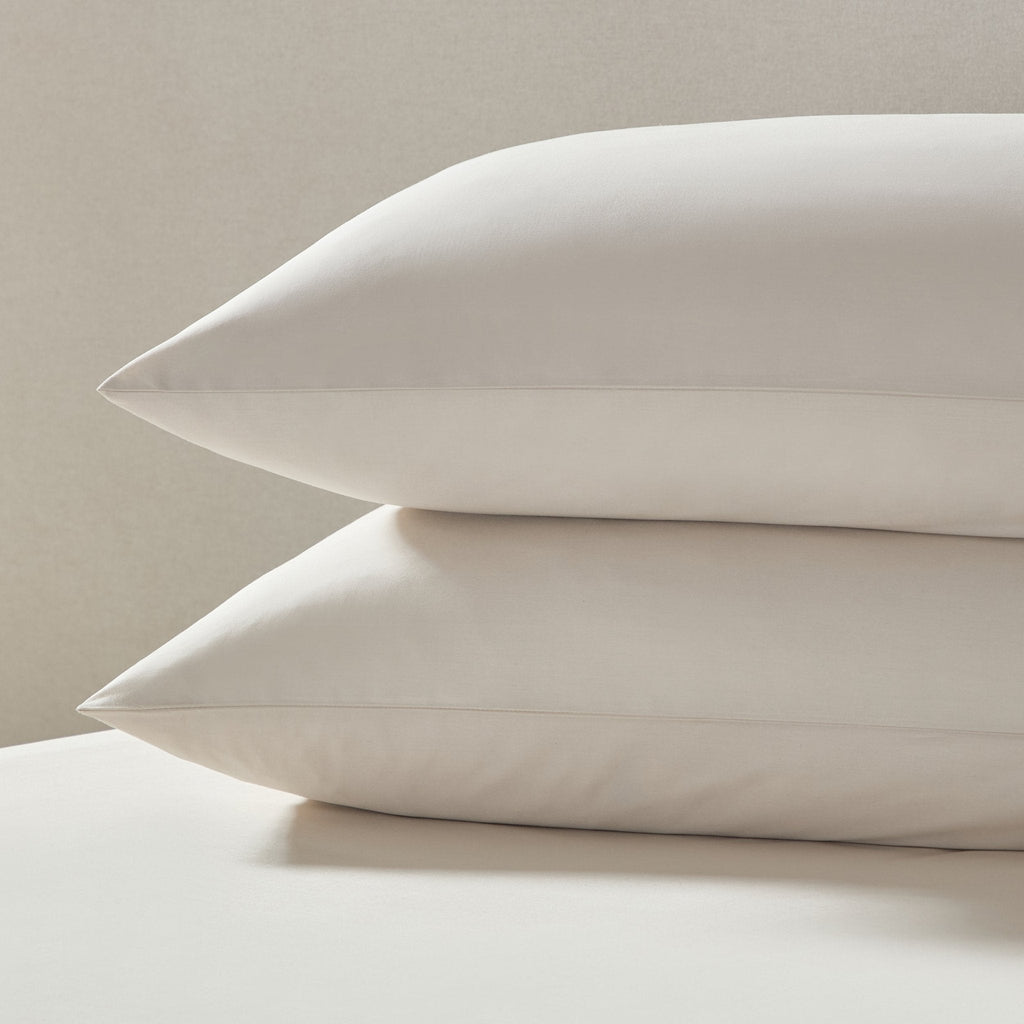 Dusklia - Pair of Plain-Dye Classic Pillowcases - 200 Thread Count  - Natural