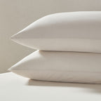 Dusklia - Pair of Plain-Dye Classic Pillowcases - 200 Thread Count  - Natural