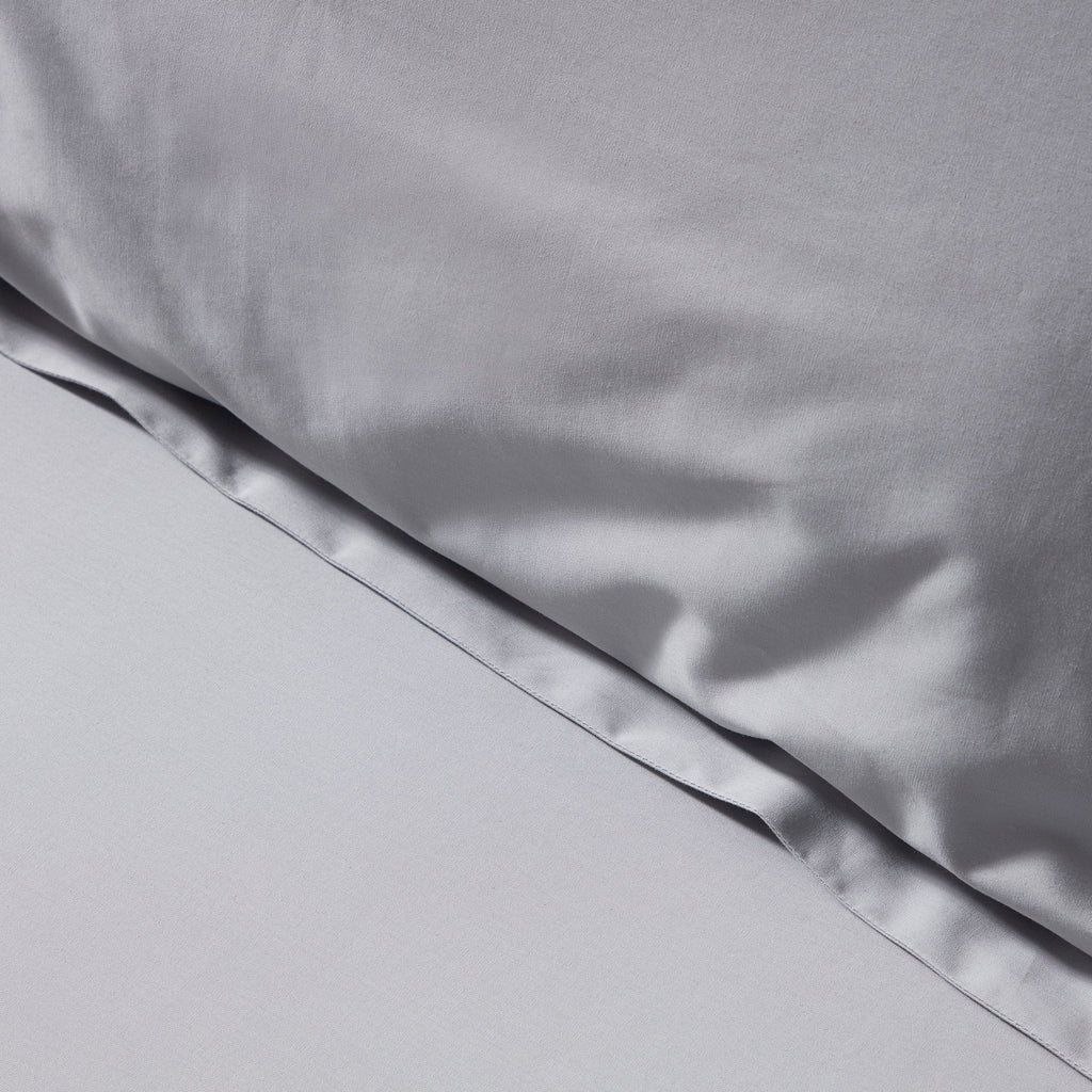 Dusklia - Pair of Plain-Dye Oxford Pillowcases - 200 Thread Count  - Light Grey