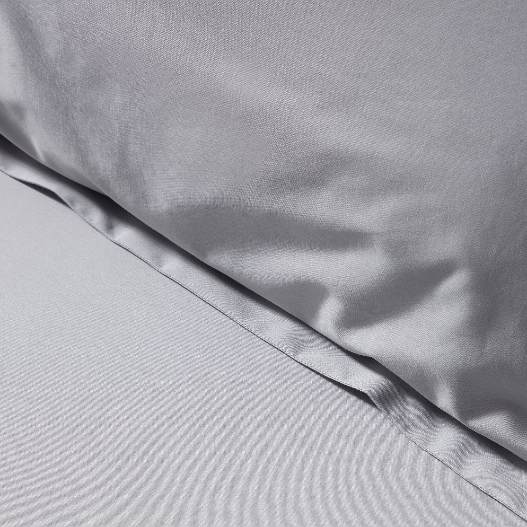 Dusklia - Pair of Plain-Dye Oxford Pillowcases - 200 Thread Count  - Light Grey