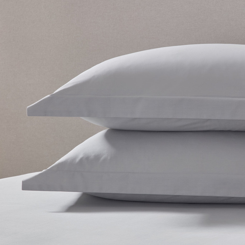 Dusklia - Pair of Plain-Dye Oxford Pillowcases - 200 Thread Count  - Light Grey