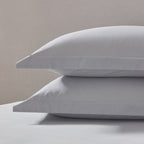 Dusklia - Pair of Plain-Dye Oxford Pillowcases - 200 Thread Count  - Light Grey