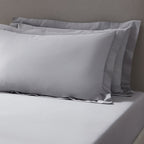 Dusklia - Pair of Plain-Dye Oxford Pillowcases - 200 Thread Count  - Light Grey