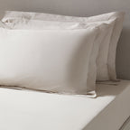Dusklia - Pair of Plain-Dye Oxford Pillowcases - 200 Thread Count  - Natural