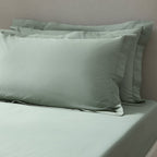 Dusklia - Pair of Plain-Dye Oxford Pillowcases - 200 Thread Count  - Olive