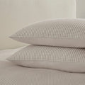 Dusklia - Portofino Waffle 100% Cotton Pair of Pillowcases 200 Thread Count - Natural